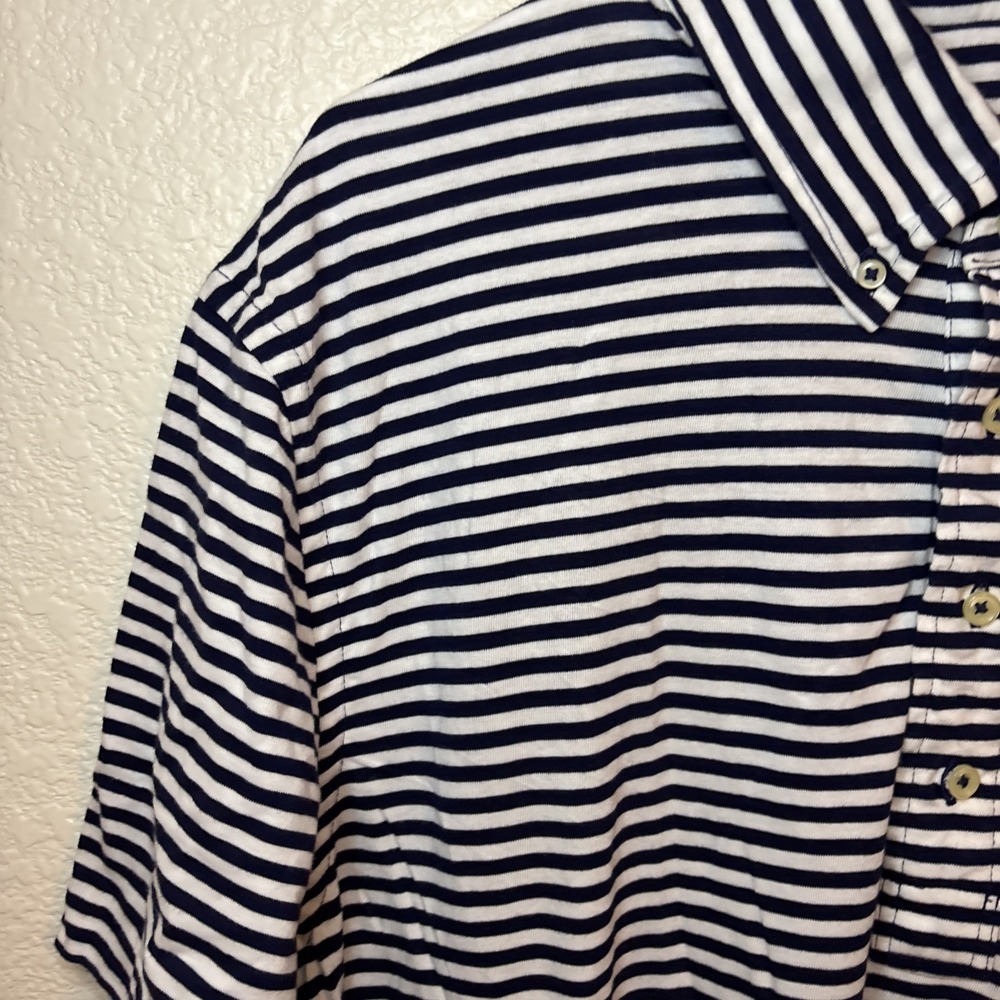 POLO RALPH LAUREN DESIGNER POLO SHIRT Mens XL‎ Striped Blue & white - Picture 5 of 16
